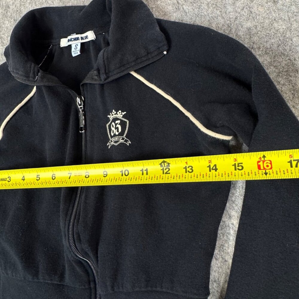 Vintage Anchor Blue Track Jacket Zip Up Cropped Small Graphic Navy Blue - Picture 7 of 10